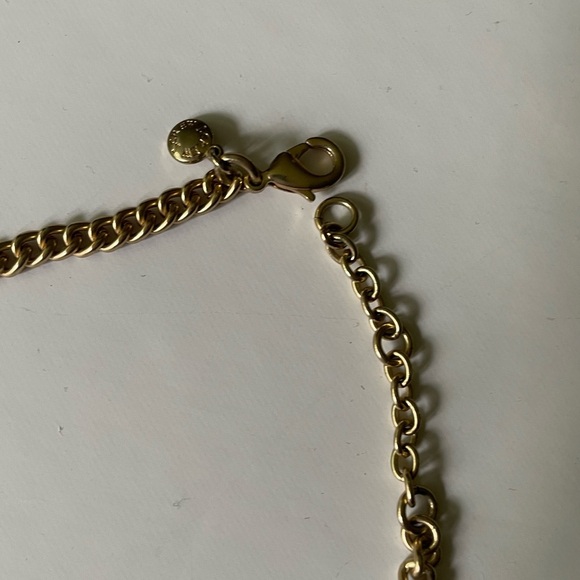 J Crew Necklace Tortoise Shell Statement Gold Flowers Rhinestone Link Ch… - Picture 6 of 7